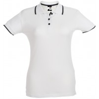 POLO SRA PIQUÉ M/M ROME WOMEN BRANCO/AZUL ESCURO 